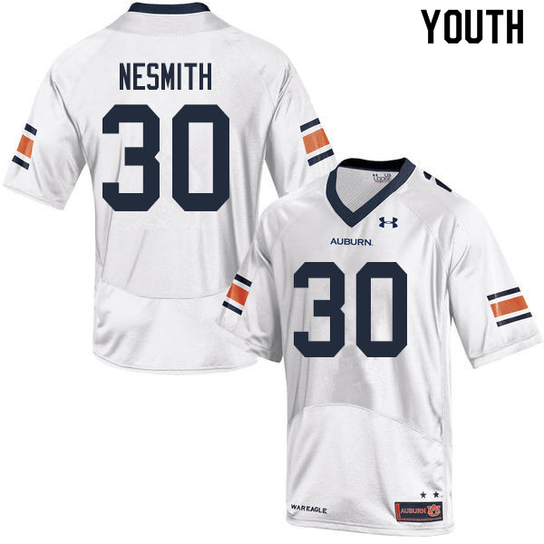 Youth #30 Tommy Nesmith Auburn Tigers College Football Jerseys Sale-White